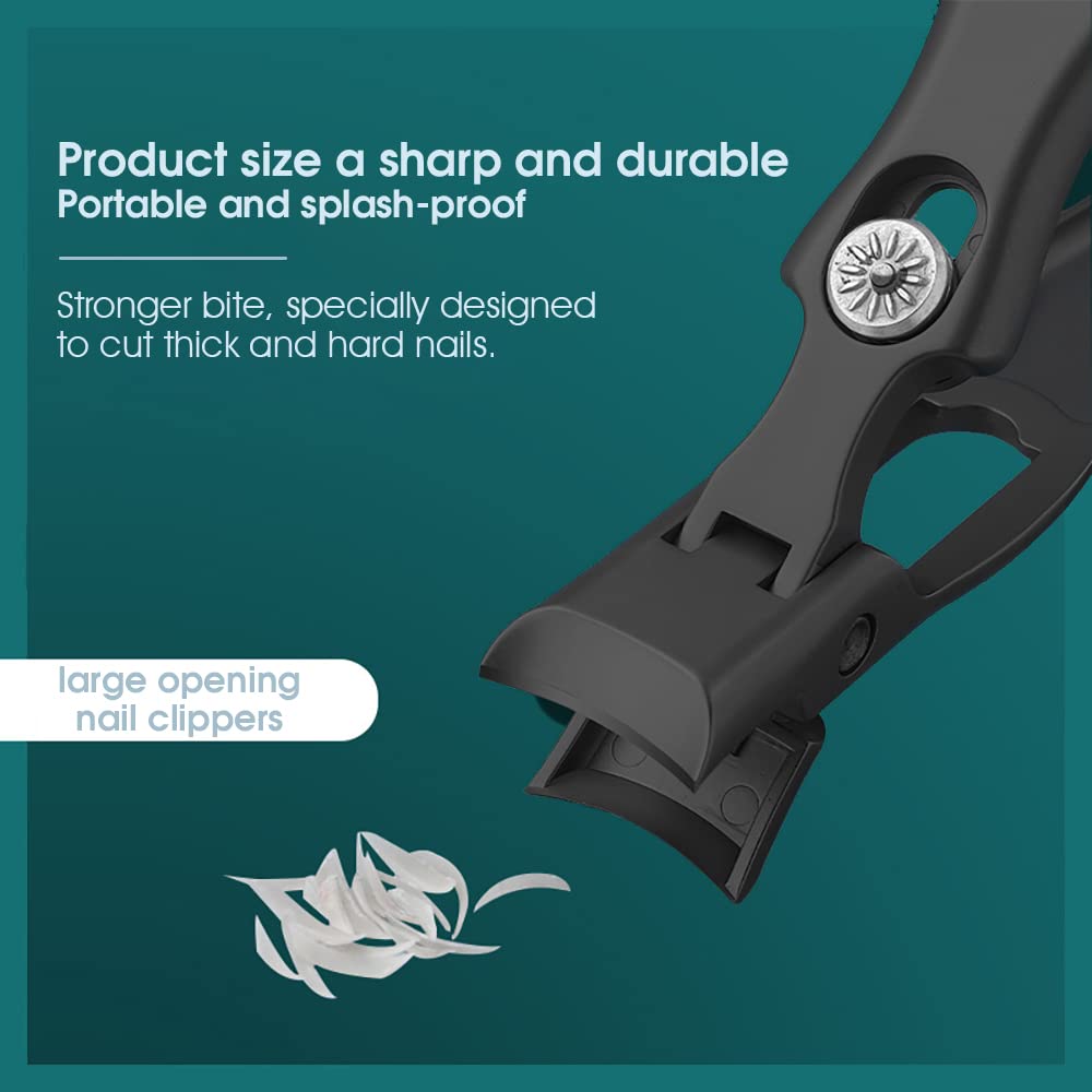 MAYCREATE Nail Cutter For Men Stainless Steel Nail Clippers with Leather Cover Toenail Clippers Wide-Opening Sharp Jaws for Thick Nails, Professional Nail Trimmer MAYCREATE Nail Cutter For Men Stainless Steel Nail Clippers with Leather Cover Toenail Clippers Wide-Opening Sharp Jaws for Thick Nails, Professional Nail Trimmer
